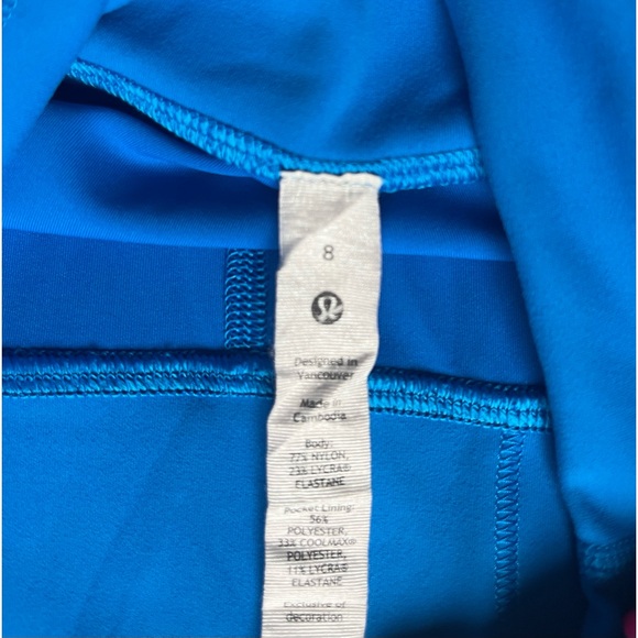 lululemon wunder train shorts poolside blue size 8 - Picture 4 of 4